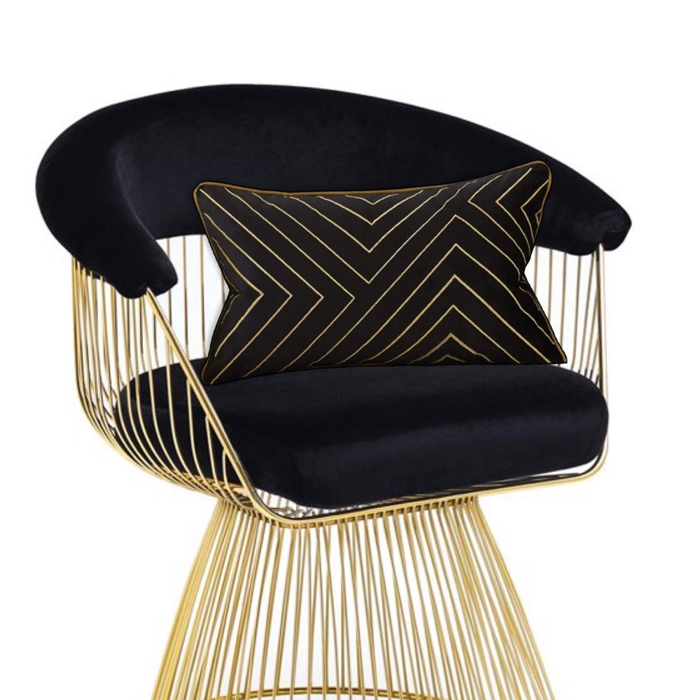 Luxe Home | Modern Geo Line Velvet Pillow Cover